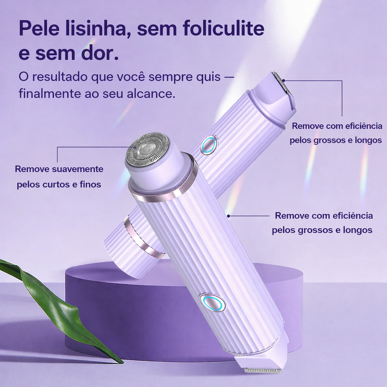 LissPro™ Depilador Elétrico 2 em 1 - Facial e Corporal À Prova d'Água + Brindes Exclusivos